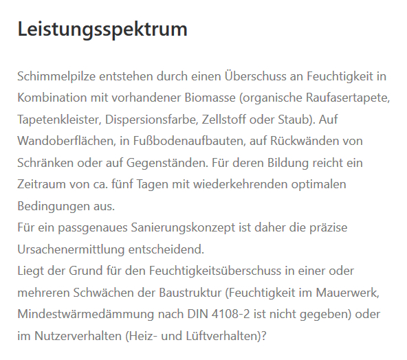 Schimmelpilze in  Spaichingen, Balgheim, Hausen (Verena), Aldingen, Rietheim-Weilheim, Böttingen, Seitingen-Oberflacht und Denkingen, Gunningen, Dürbheim